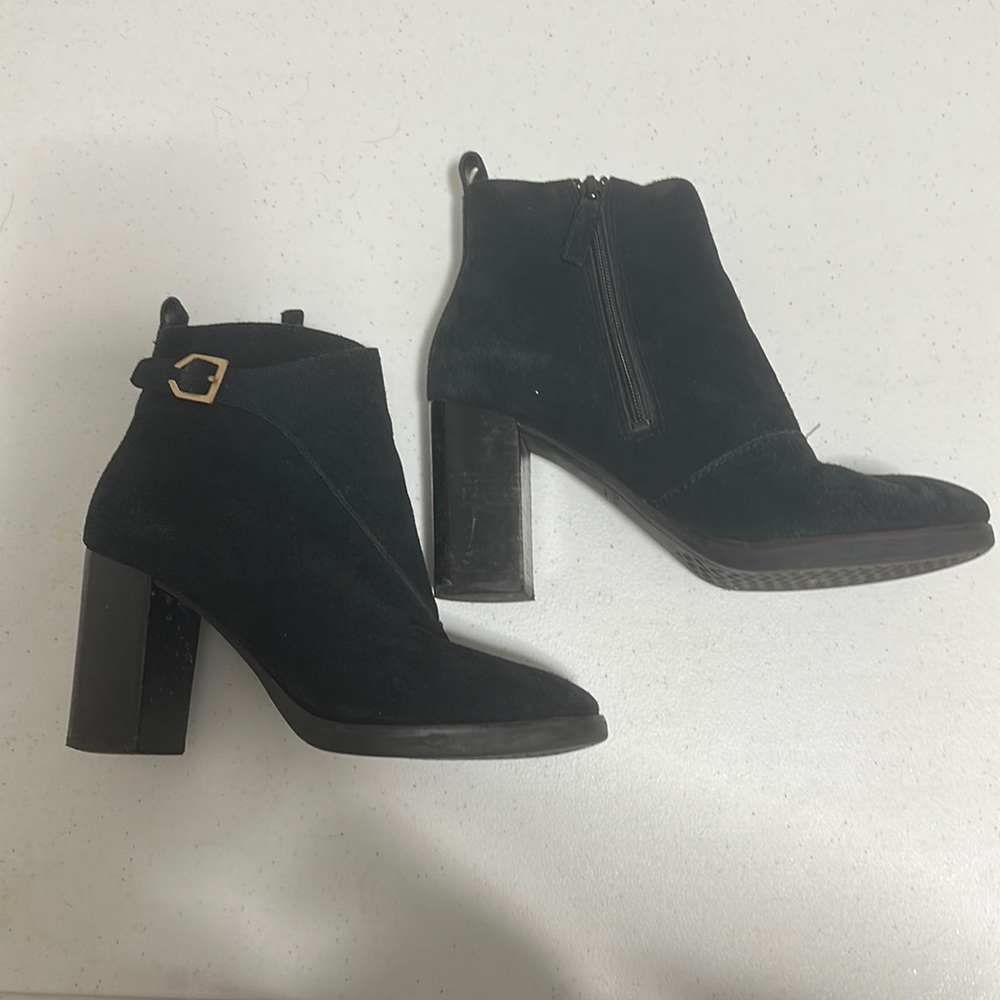 Cole Haan Black Suede Ankle Boots Size 7.5